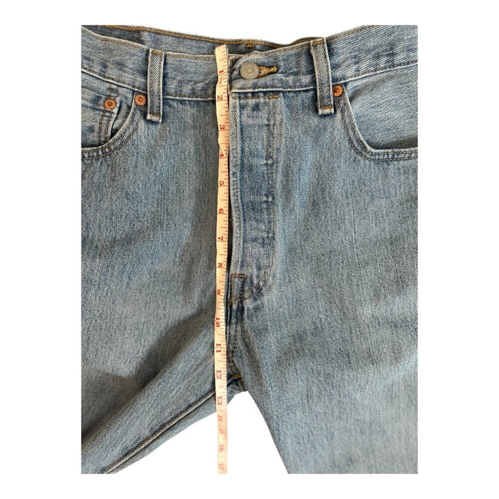 Levi's 501 Jeans‎ Mens 34x29 Blue Denim Straight Leg Button Fly Western Preppy - Picture 8 of 9
